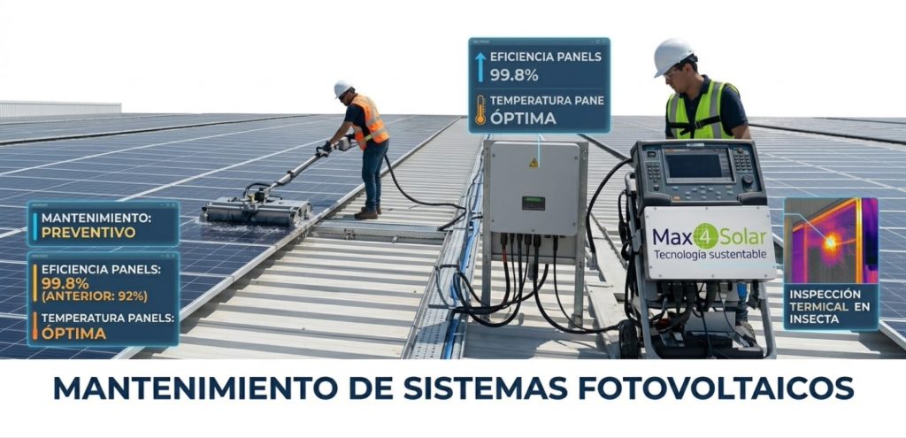 Inspección técnica programada de sistemas fotovoltaicos en México, asegurando que tu inversión rinda al 100% de su capacidad.
